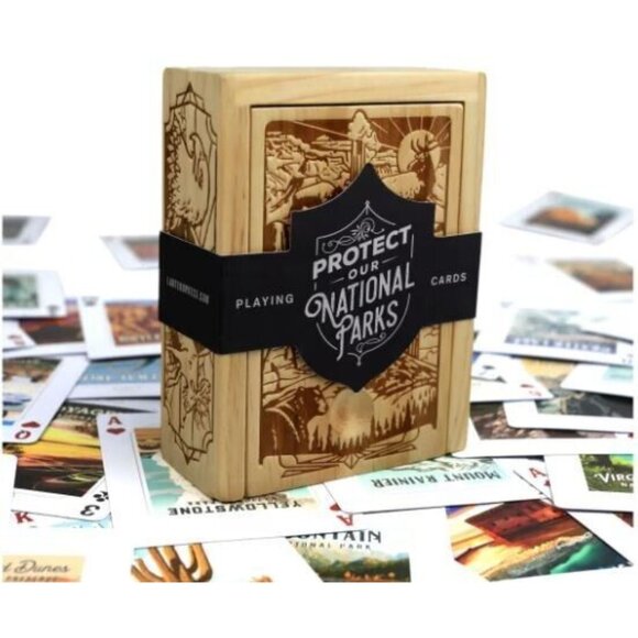 Playing Cards by Lantern Press "Protect Our National Parks" in Wooden Box - Picture 3 of 11